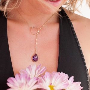 Amethyst silver necklace